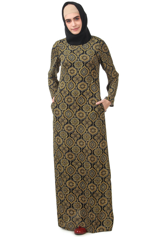 Printed Crepe Abaya AYP-176