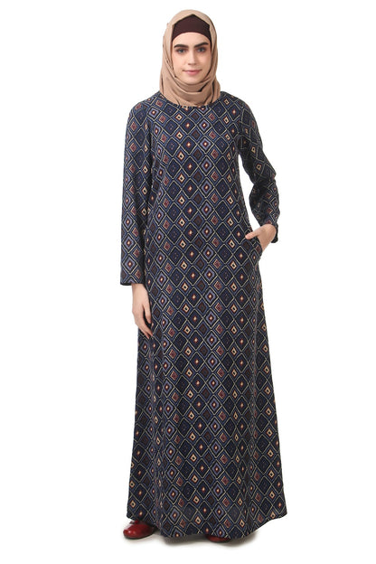 Printed Crepe Abaya AYP-182