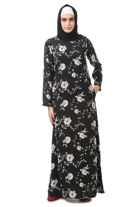 Printed Crepe Abaya AYP-184