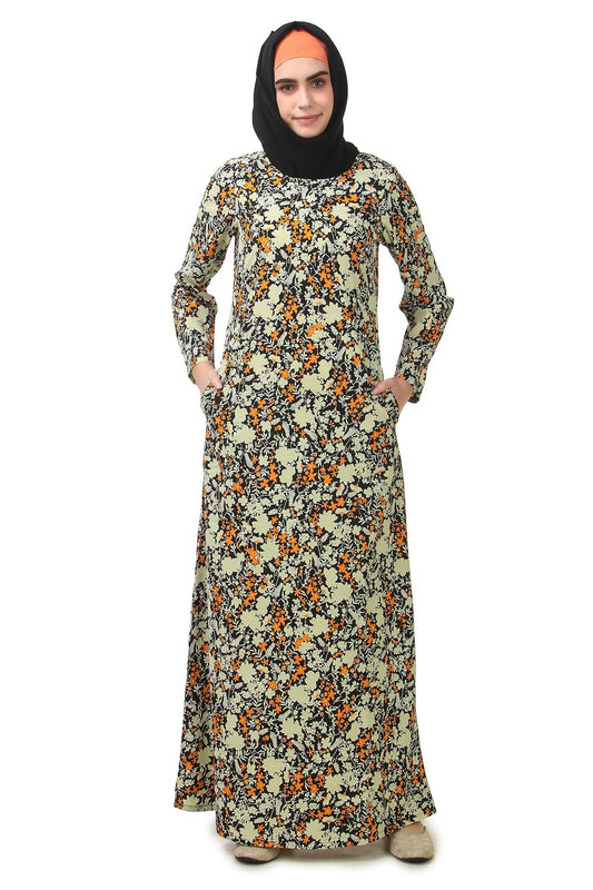 Printed Crepe Abaya AYP-191