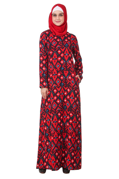 Printed Crepe Abaya AYP-193