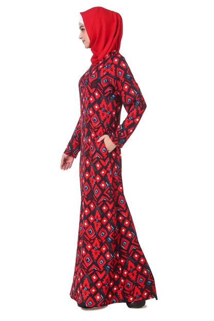 Printed Crepe Abaya AYP-193