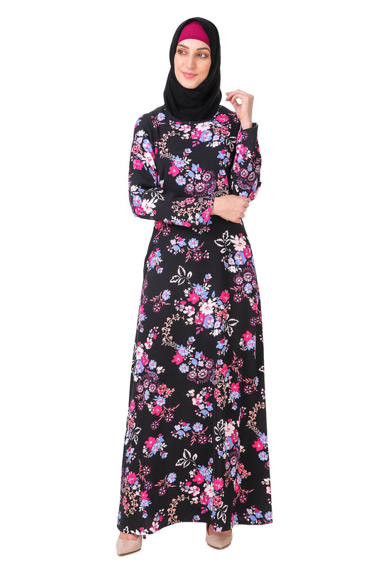 Printed Crepe Abaya AYP-214