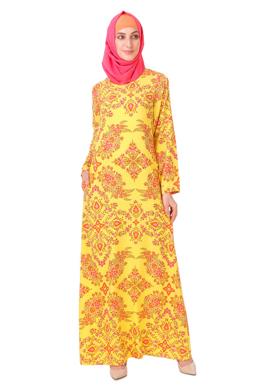 Printed Crepe Abaya AYP-216