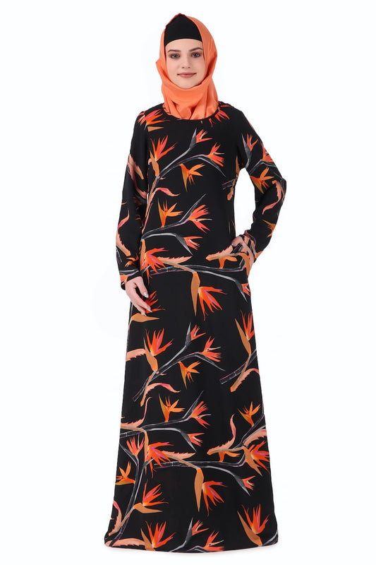 Printed Crepe Abaya AYP-220