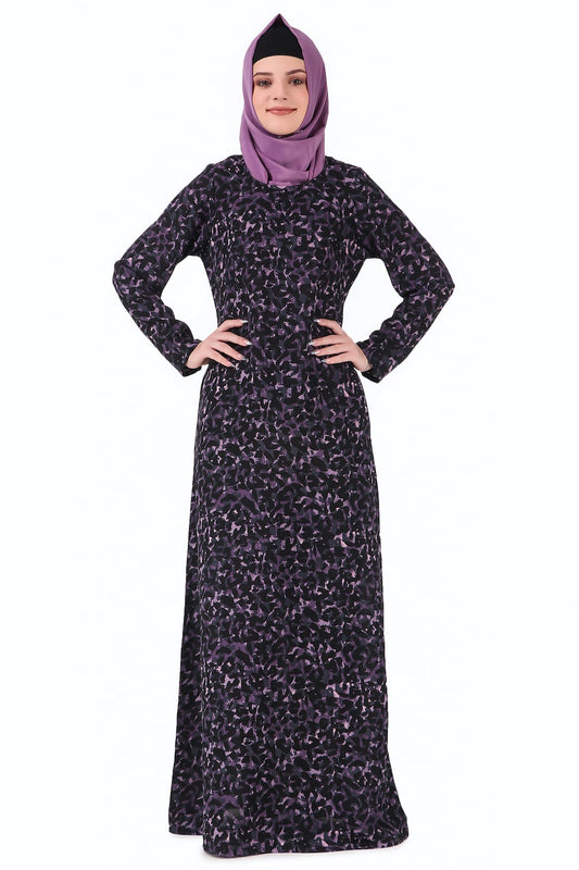 Printed Crepe Abaya AYP-223