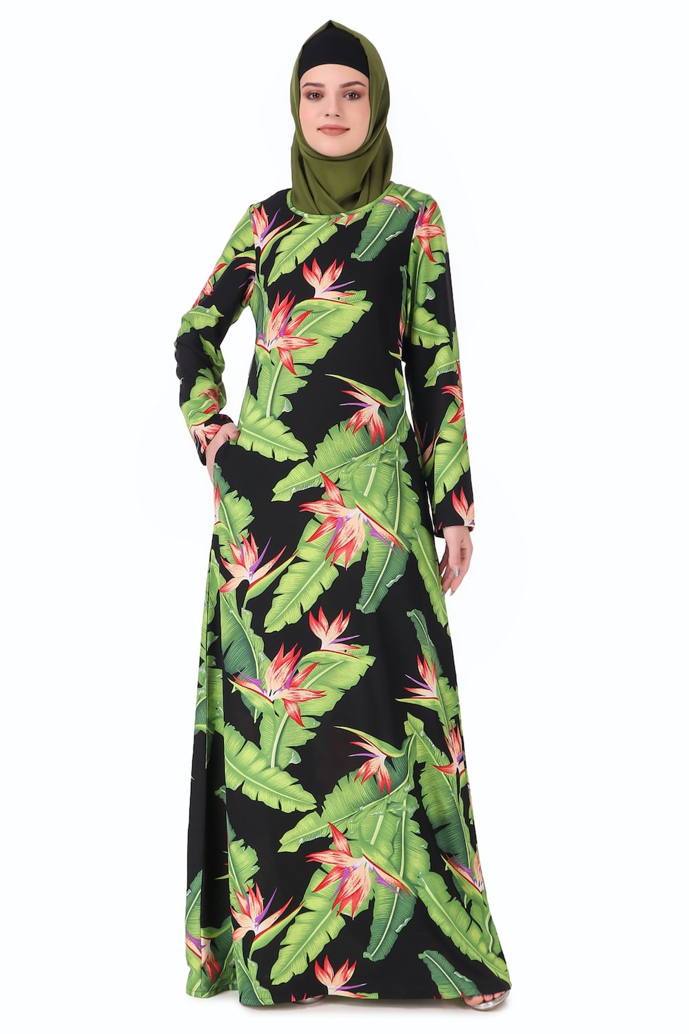 Printed Crepe Abaya AYP-225