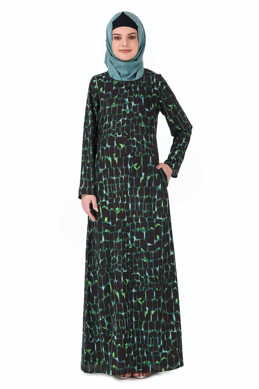 Printed Crepe Abaya AYP-226