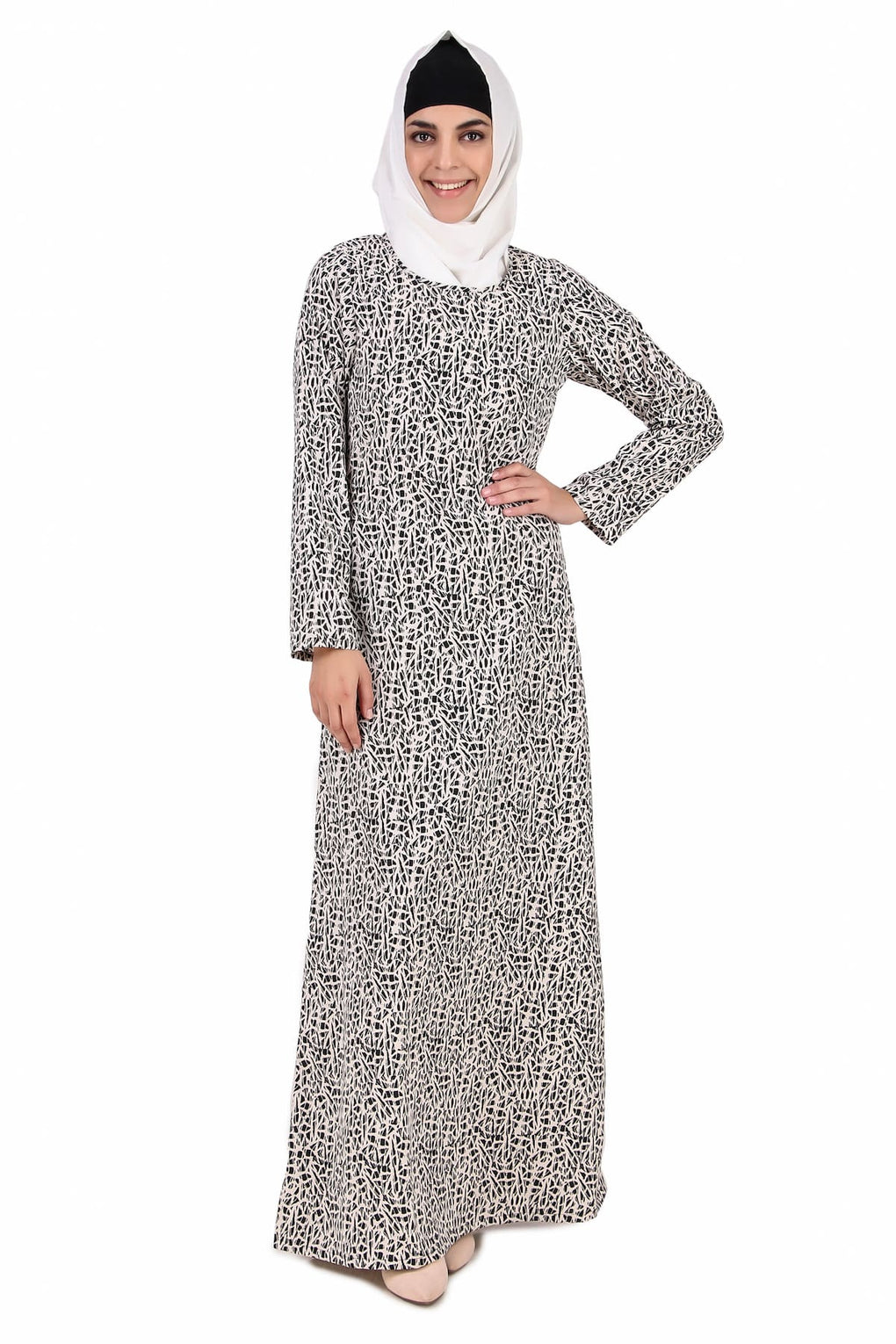 Printed Crepe Abaya AYP-344