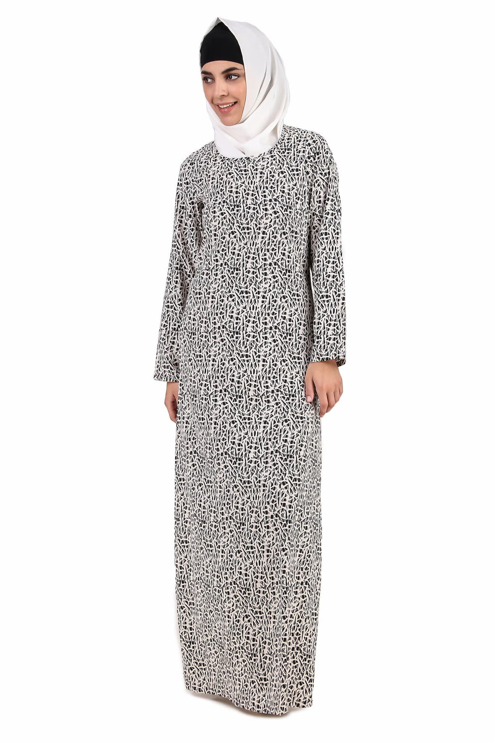 Printed Crepe Abaya AYP-344