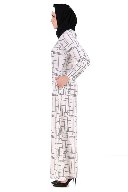 Printed Crepe Abaya AYP-362