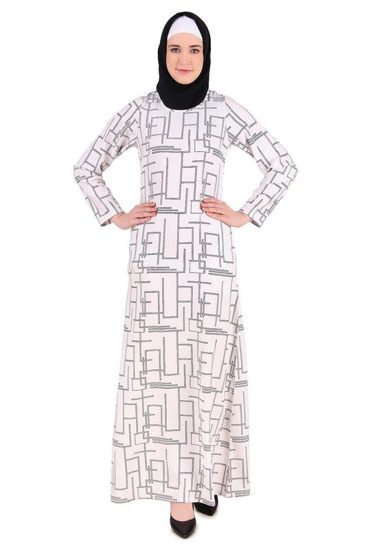 Printed Crepe Abaya AYP-362