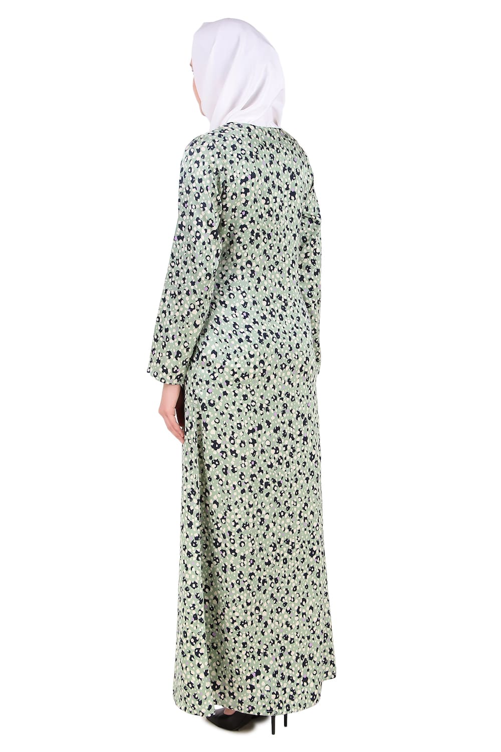 Printed Satin Abaya AYP-367