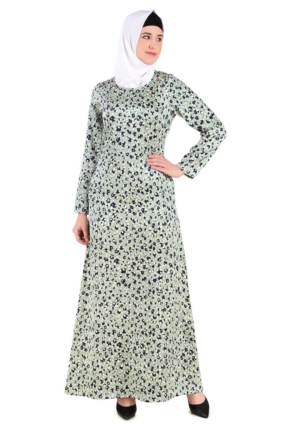 Printed Satin Abaya AYP-367