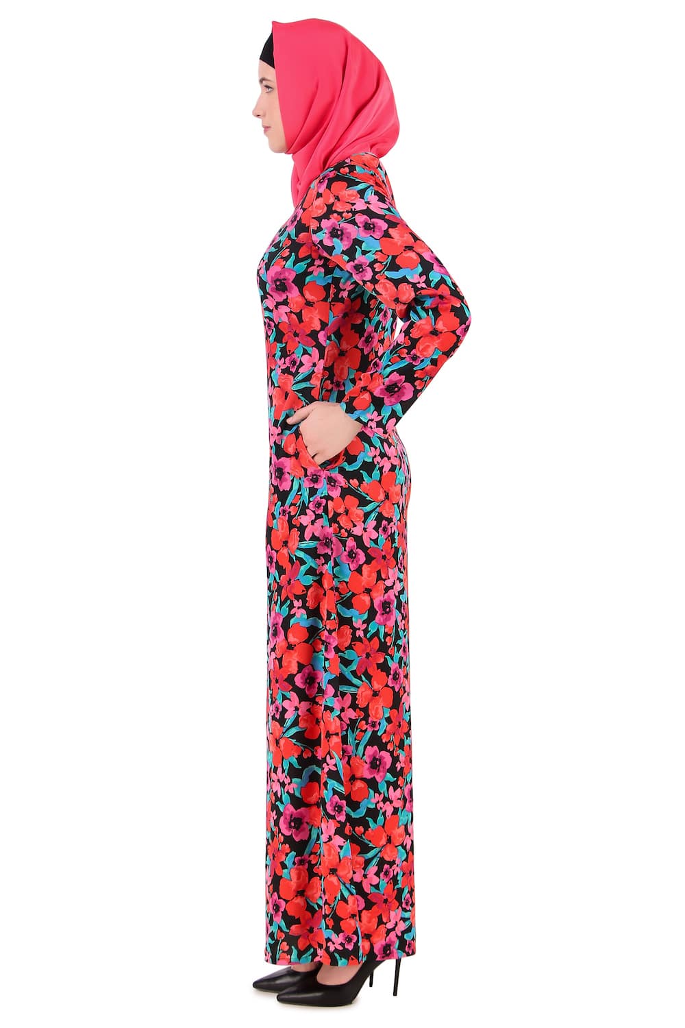 Printed Satin Abaya AYP-368