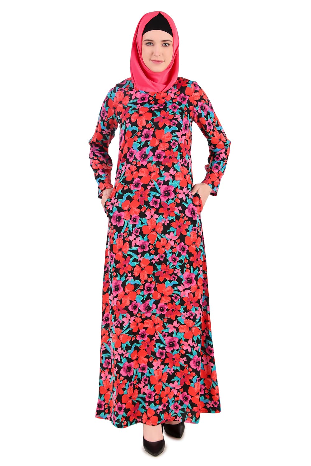 Printed Satin Abaya AYP-368