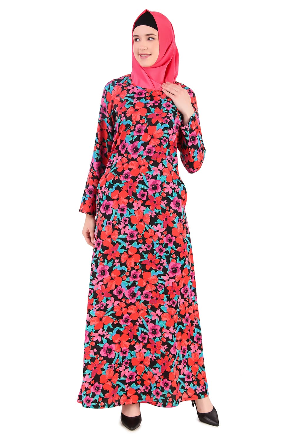 Printed Satin Abaya AYP-368