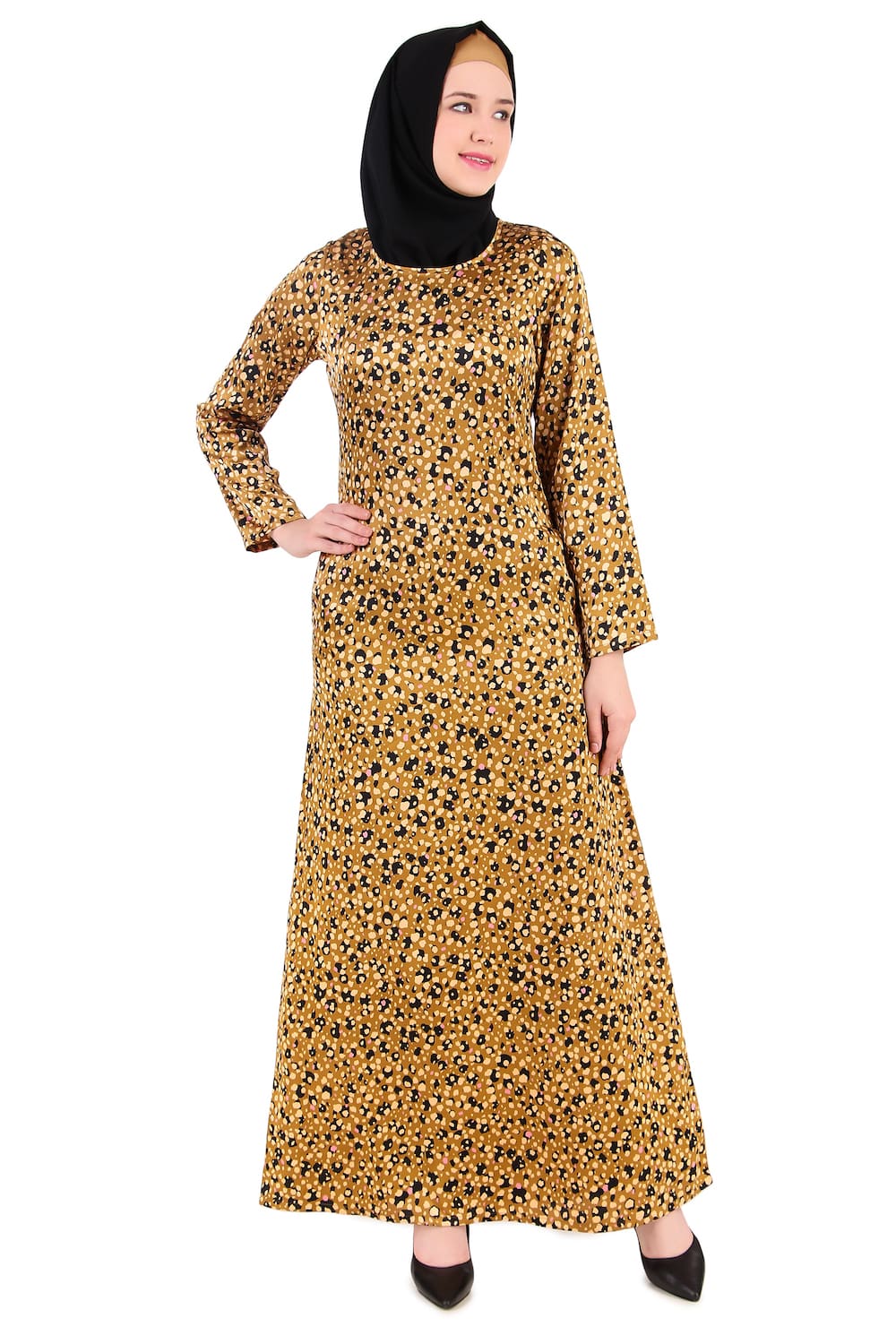 Printed Satin Abaya AYP-369