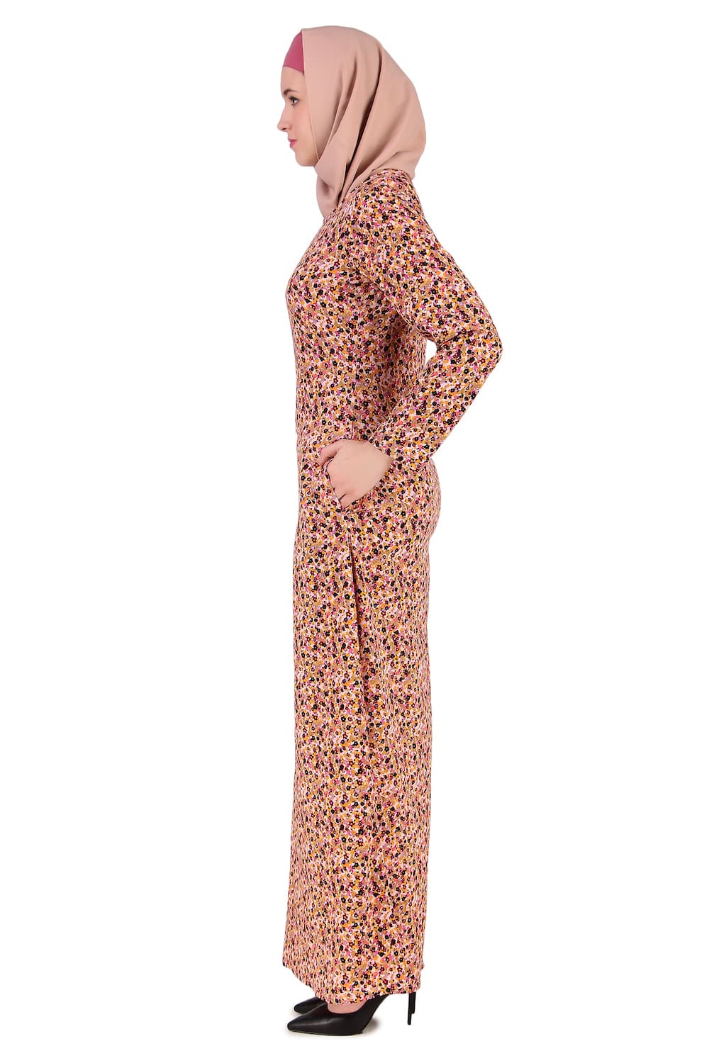 Printed Crepe Abaya AYP-377