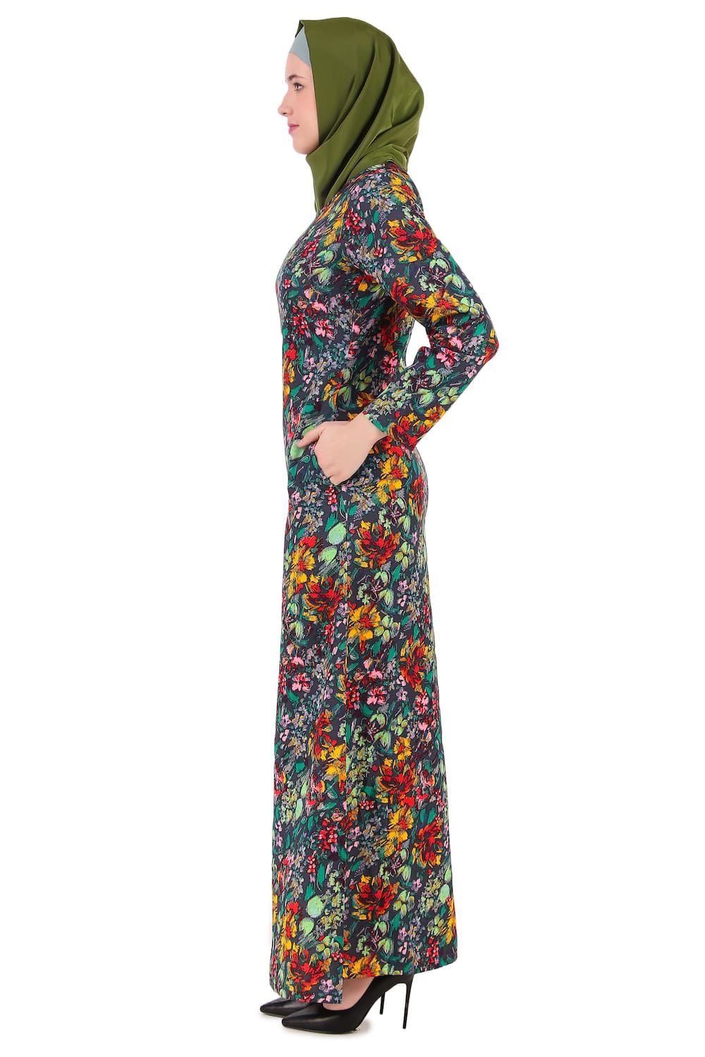 Printed Crepe Abaya AYP-382