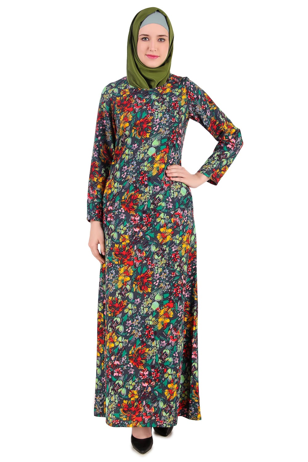 Printed Crepe Abaya AYP-382