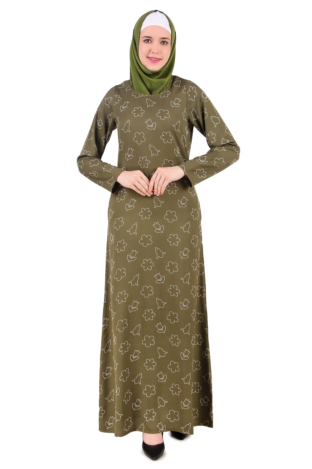 Printed Crepe Abaya AYP-388