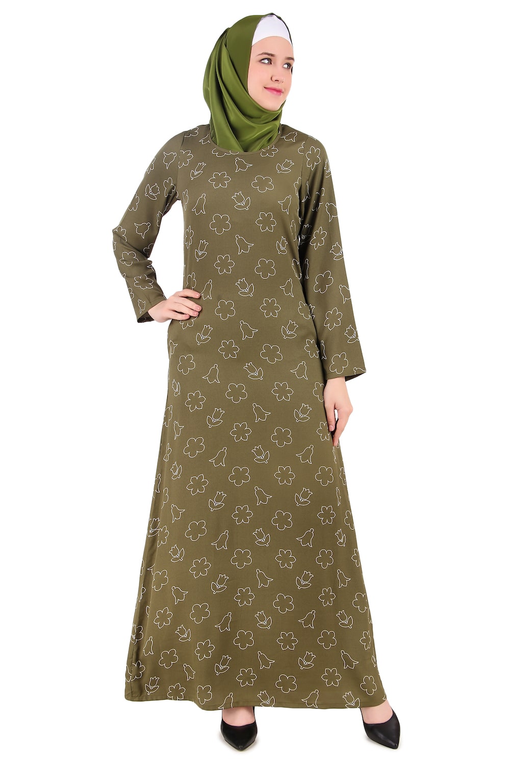 Printed Crepe Abaya AYP-388