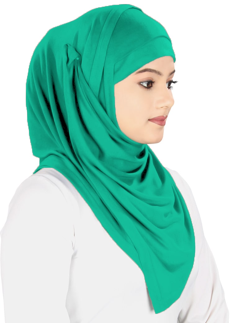 Two Piece Instant Aqua Green Viscose Jersey Hijab