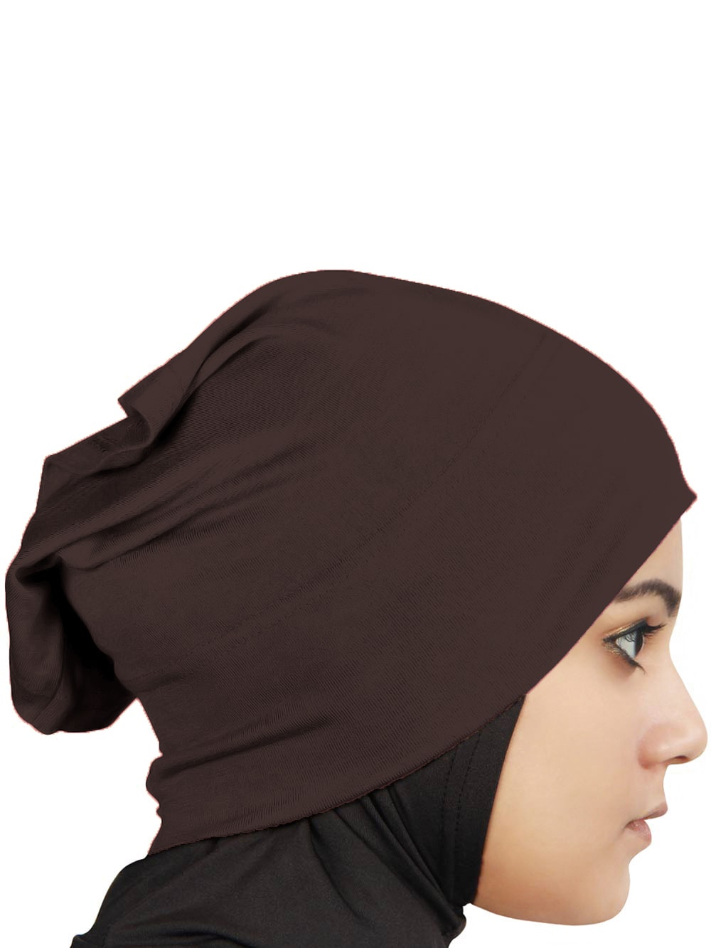 Two Piece Instant Brown Viscose Jersey Hijab