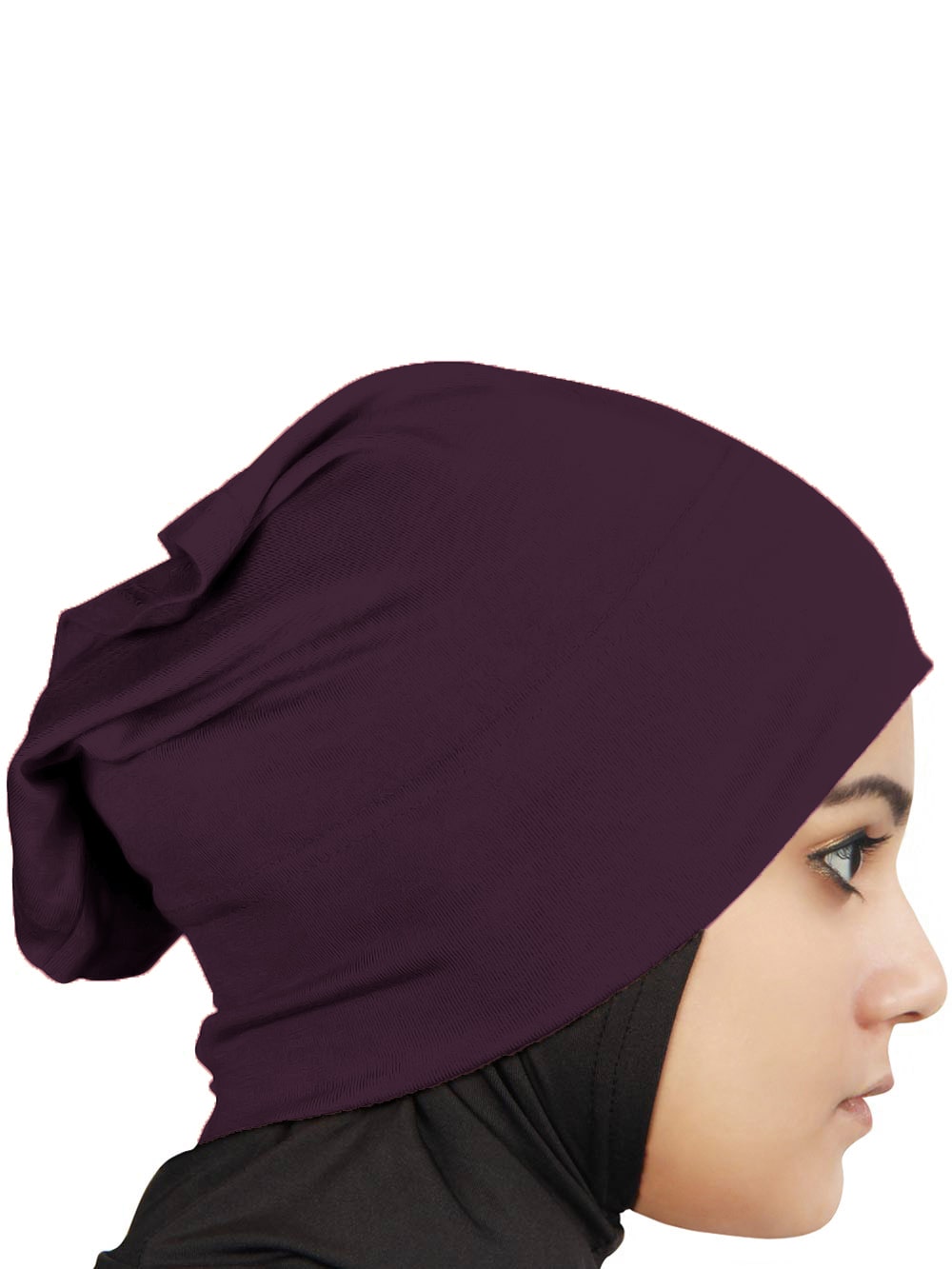 Two Piece Instant Dark Burgundy Viscose Jersey Hijab