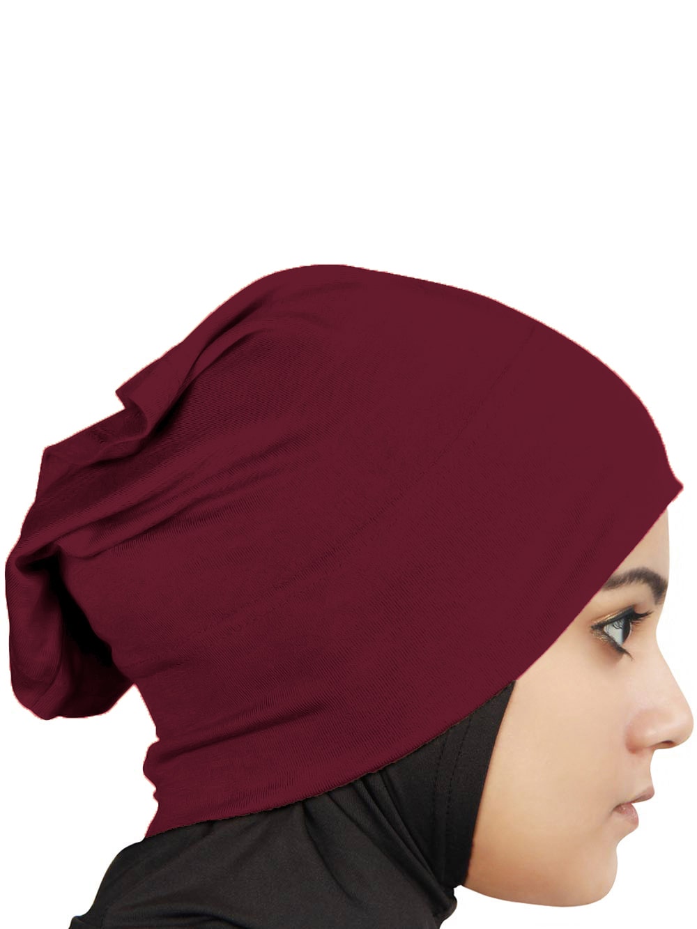 Two Piece Instant Maroon Viscose Jersey Hijab