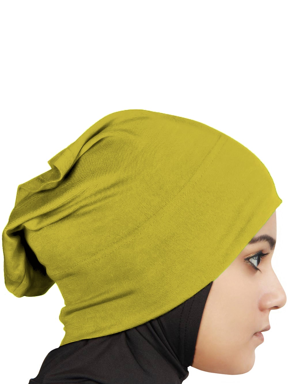 Two Piece Instant Mustard Green Viscose Jersey Hijab