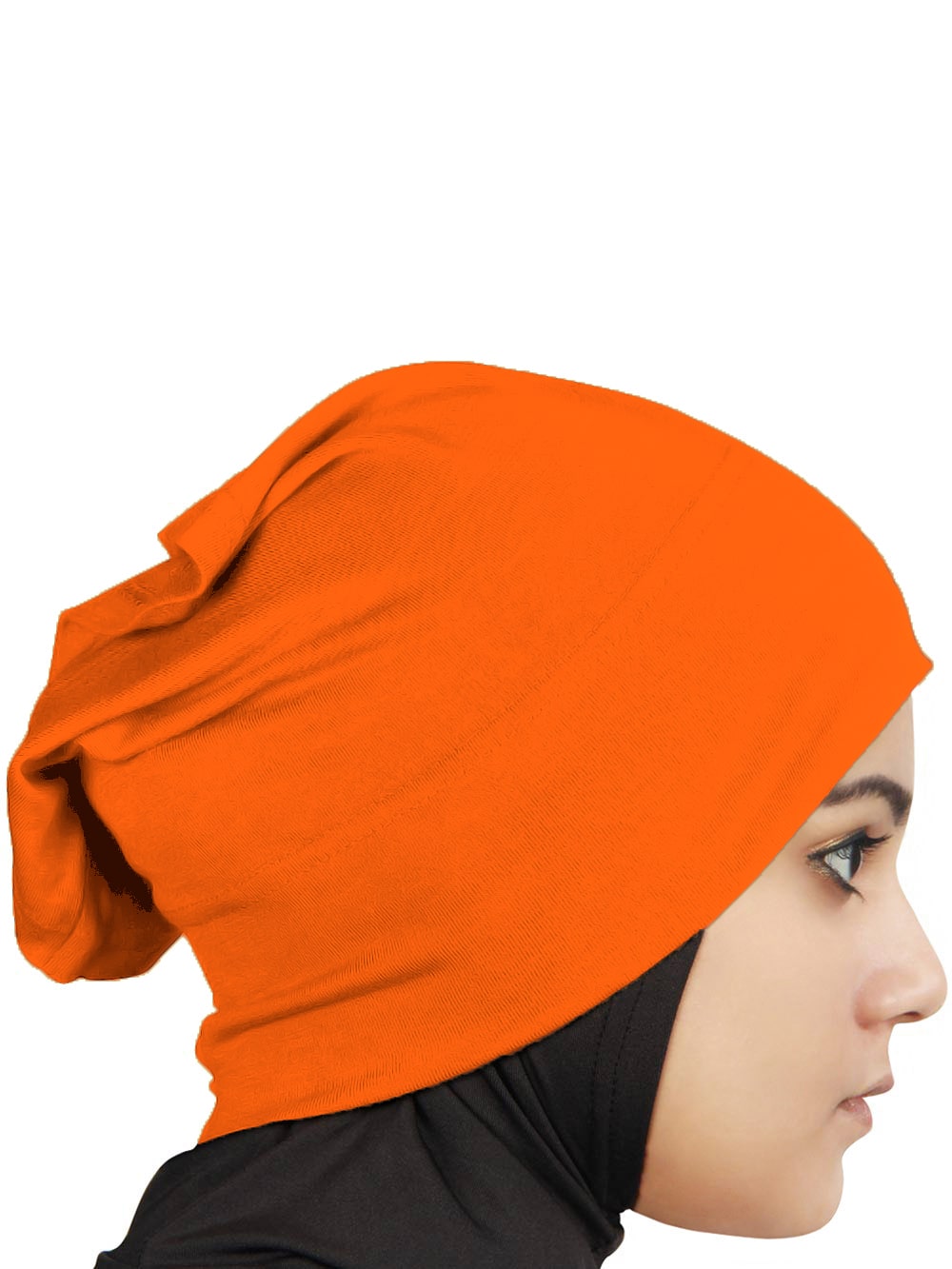 Two Piece Instant Orange Viscose Jersey Hijab