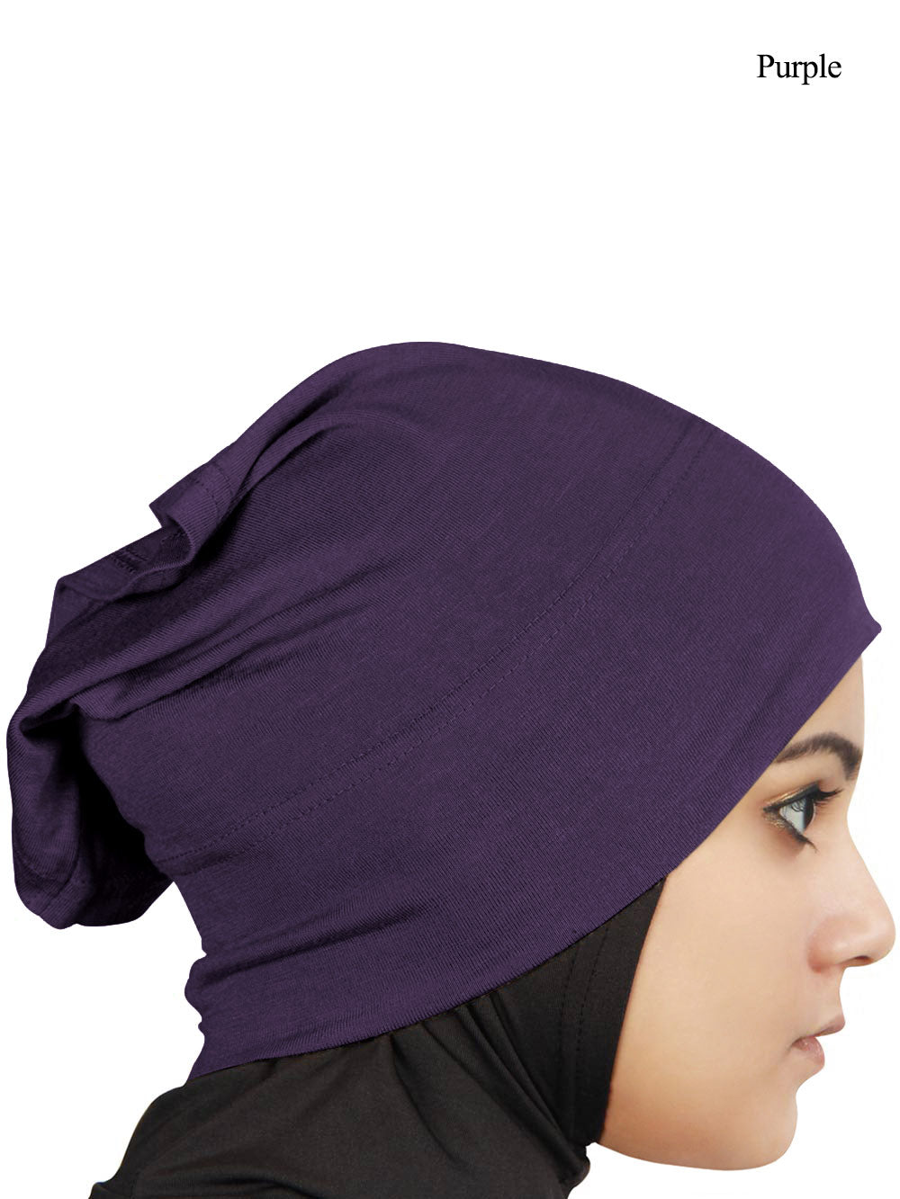 Two Piece Instant Purple Viscose Jersey Hijab