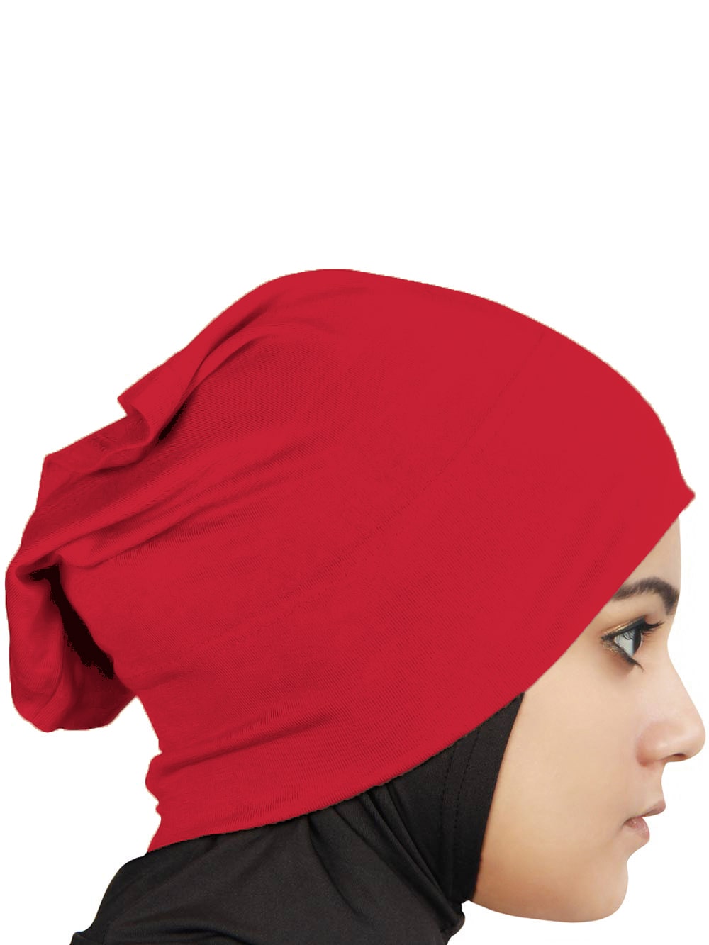 Two Piece Instant Red Viscose Jersey Hijab