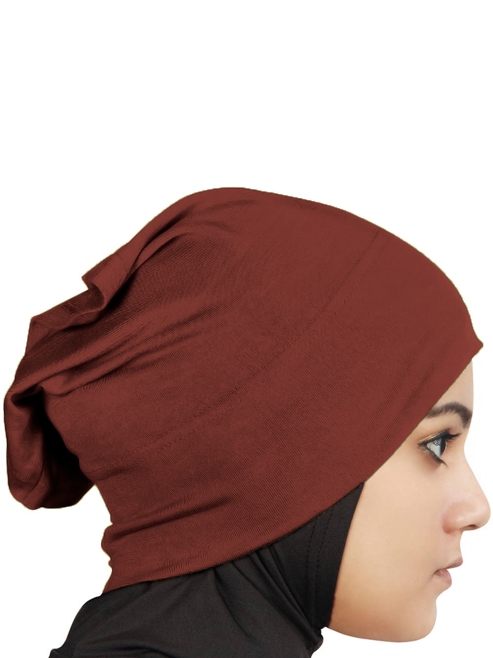 Two Piece Instant Rust Red Viscose Jersey Hijab