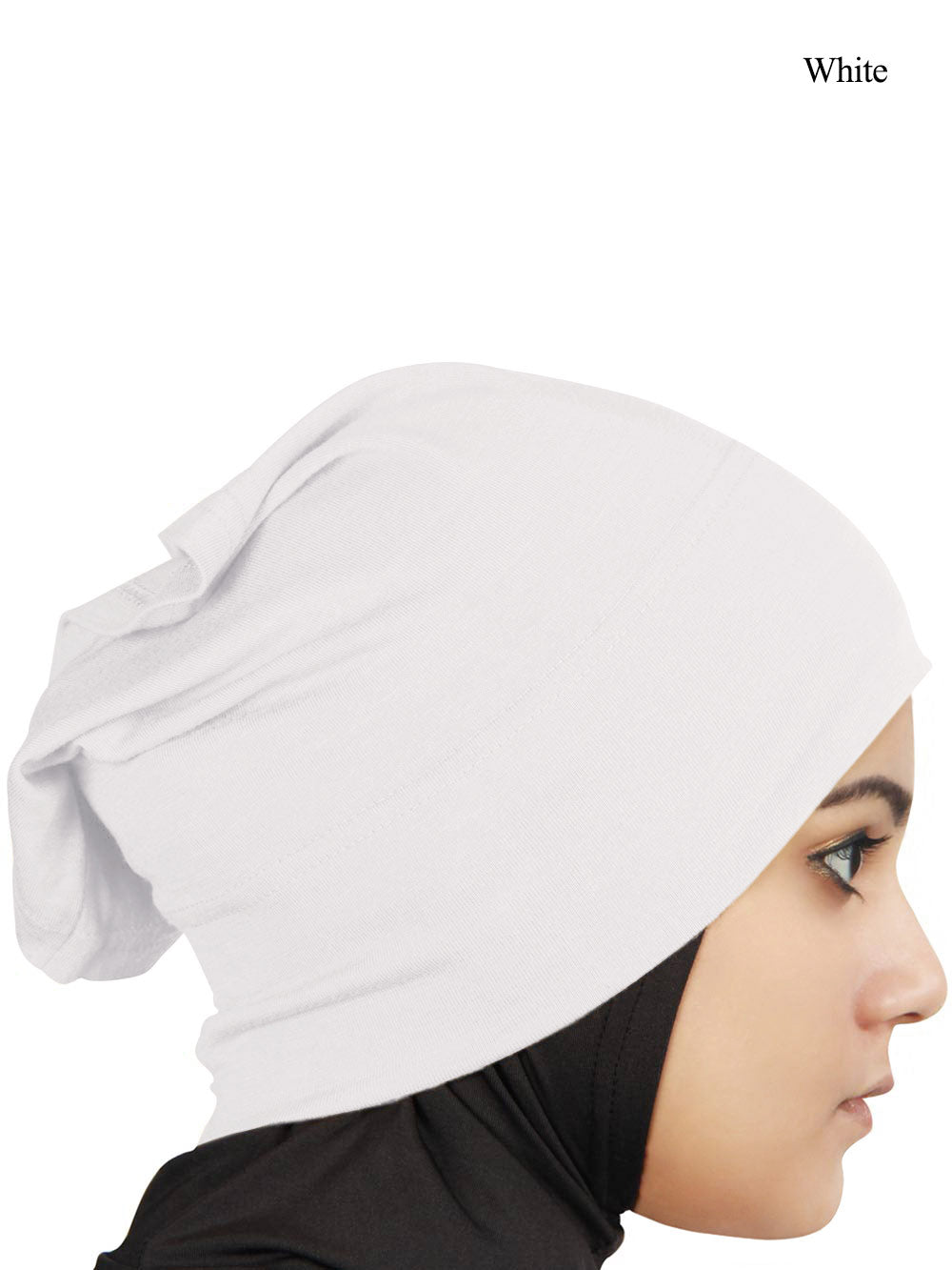 Two Piece Instant White Viscose Jersey Hijab