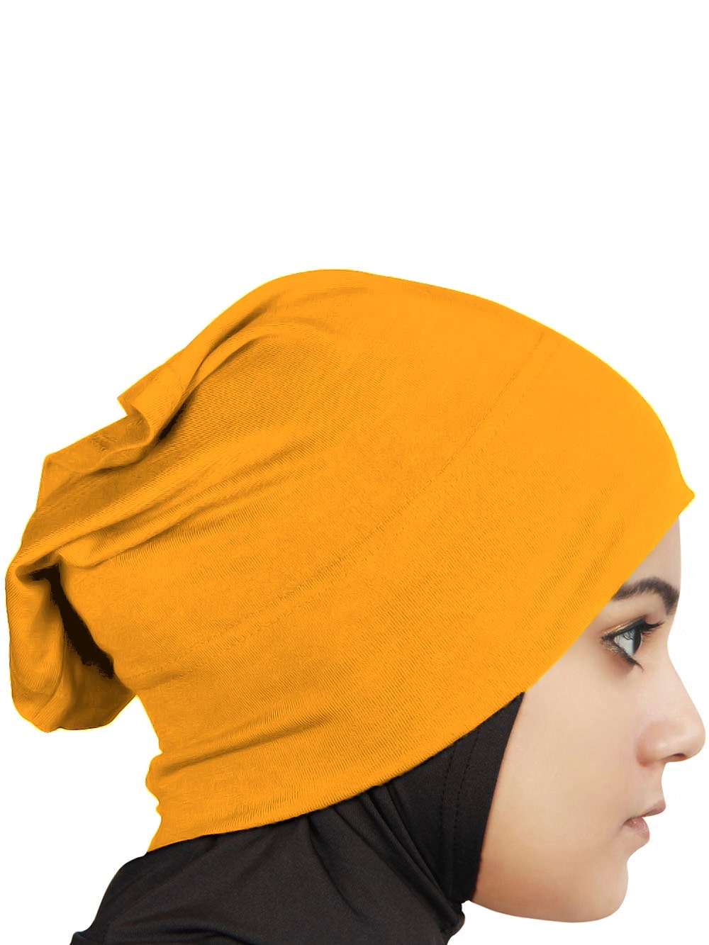 Two Piece Instant Yellow Orange Viscose Jersey Hijab