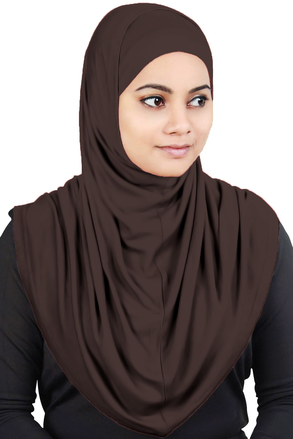 Two Piece Al-Amira Brown Viscose Jersey Hijab