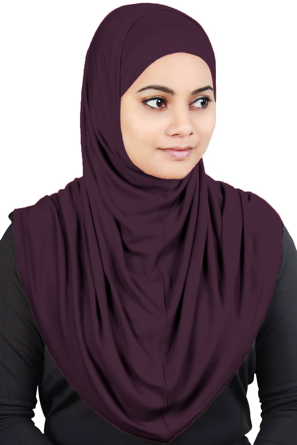 Two Piece Al-Amira Dark Burgundy Viscose Jersey Hijab