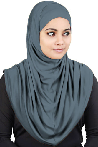 Two Piece Al-Amira Gun Metal Viscose Jersey Hijab