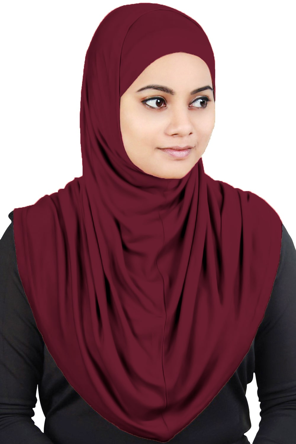 Two Piece Al-Amira Maroon Viscose Jersey Hijab