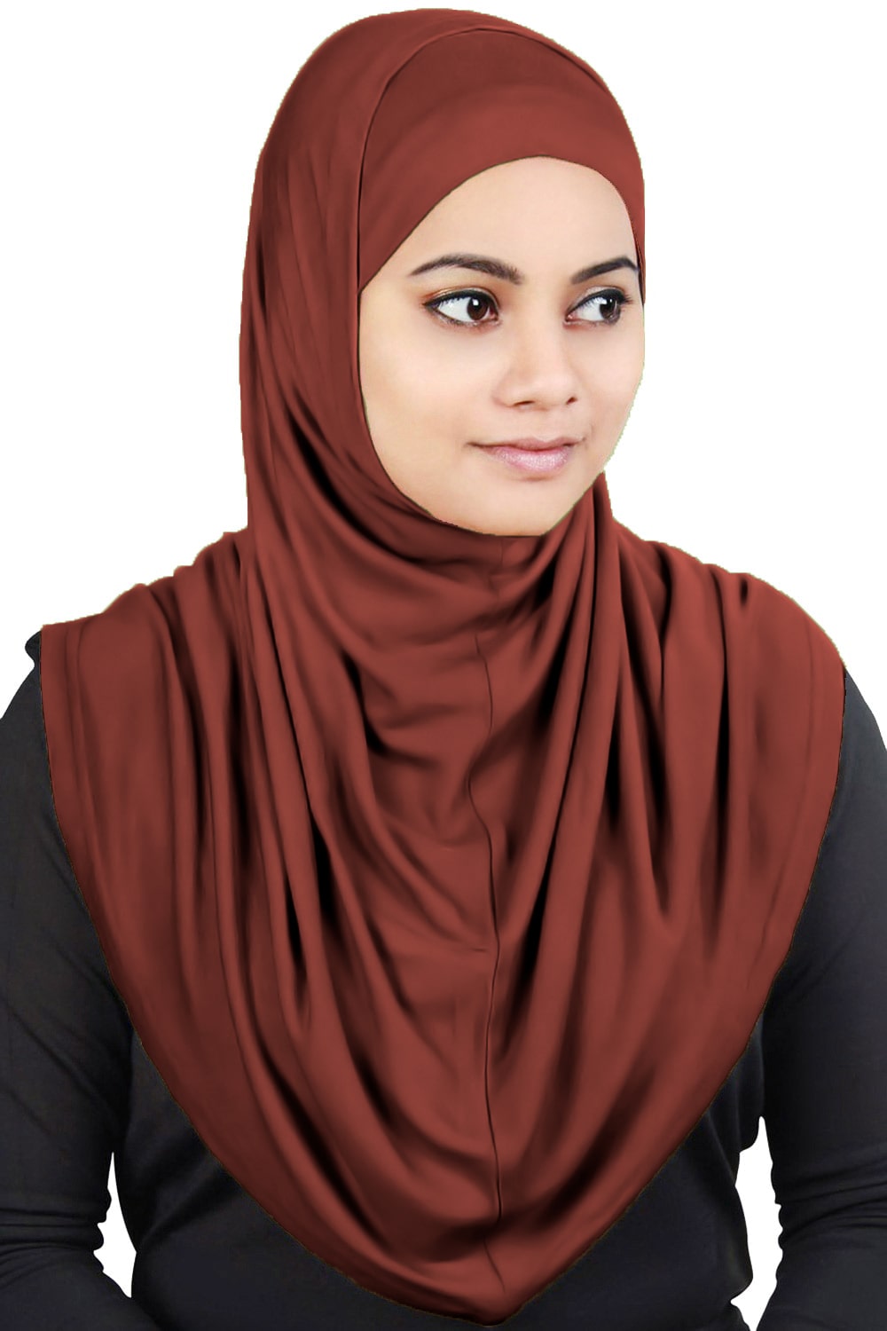 Two Piece Al-Amira Rust Red Viscose Jersey Hijab