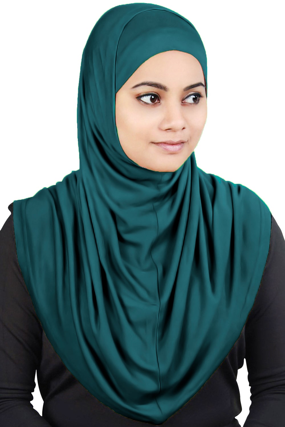 Two Piece Al-Amira Teal Viscose Jersey Hijab