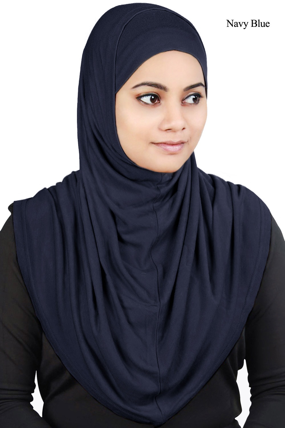 Two Piece Al-Amira Navy Blue Viscose Jersey Hijab