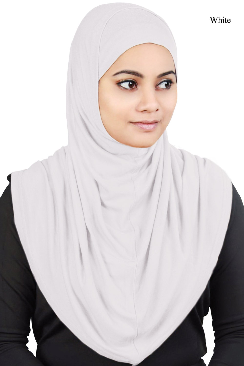 Two Piece Al-Amira White Viscose Jersey Hijab