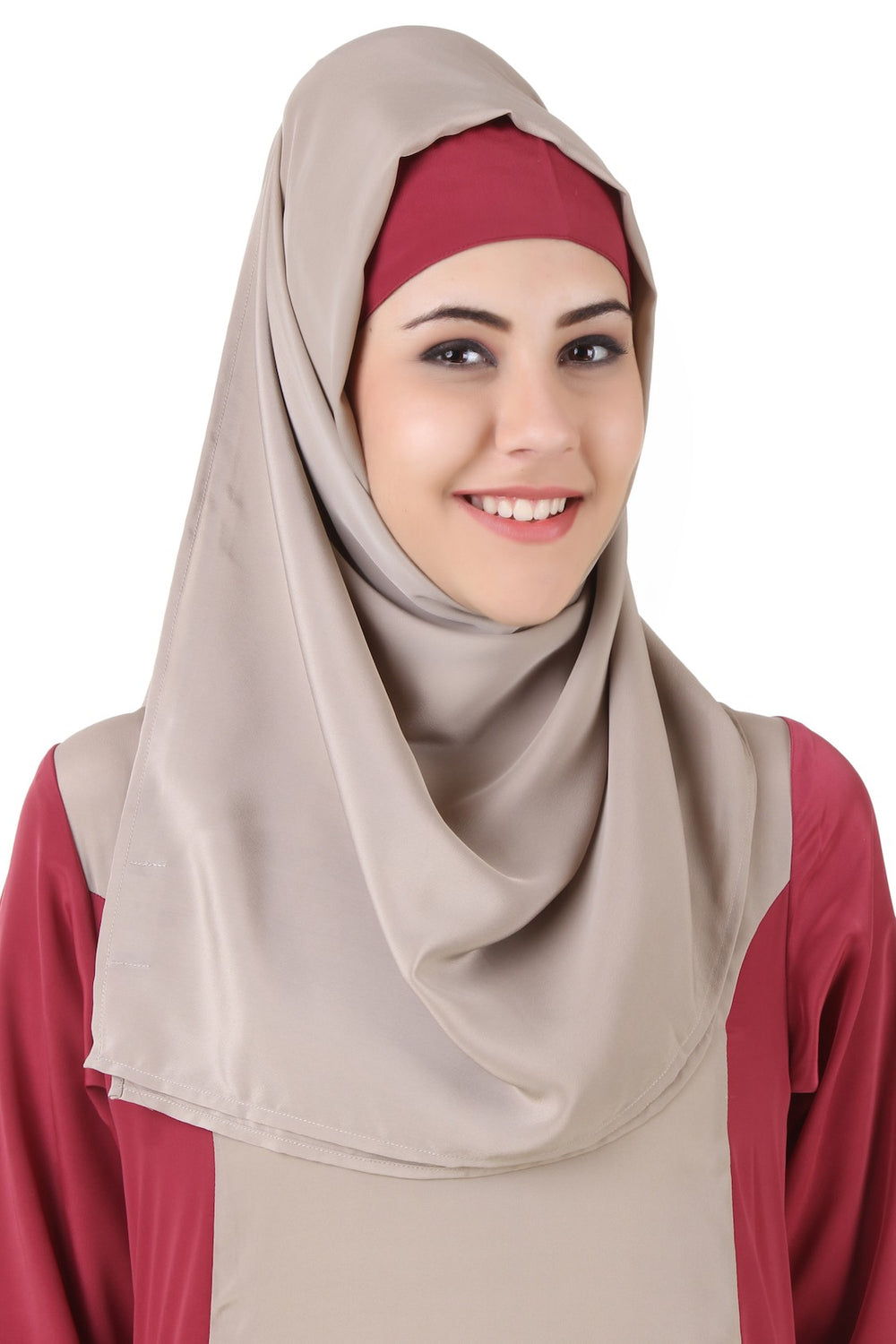 Arshi  Rose Pink & Warm Grey Hijab