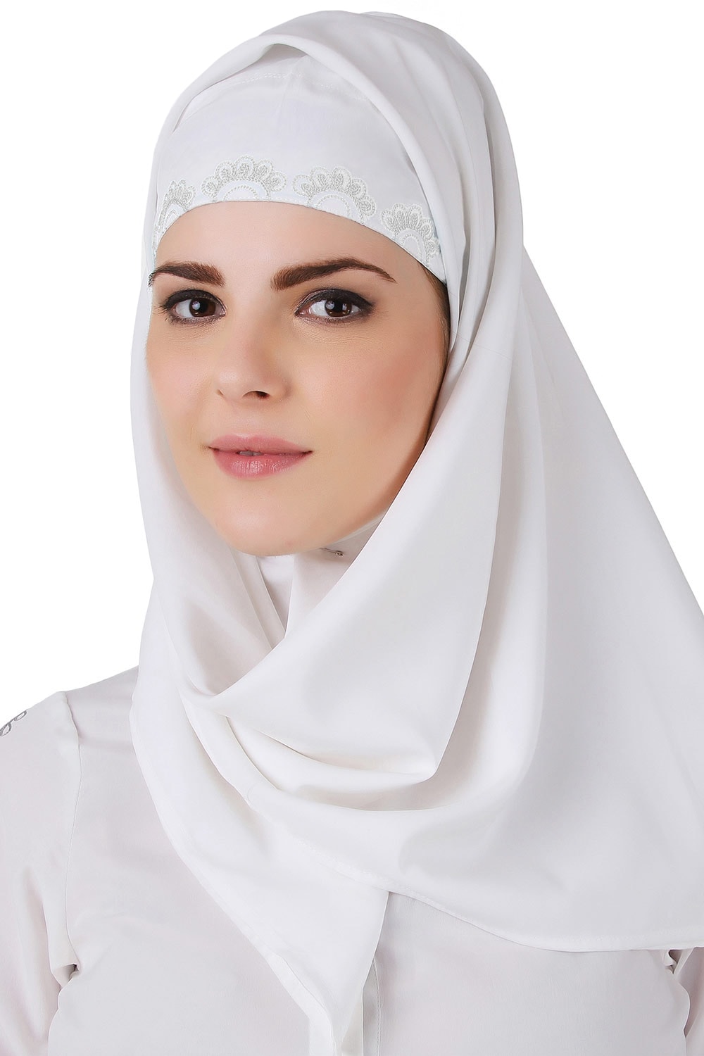Huma White Cotton Hijab