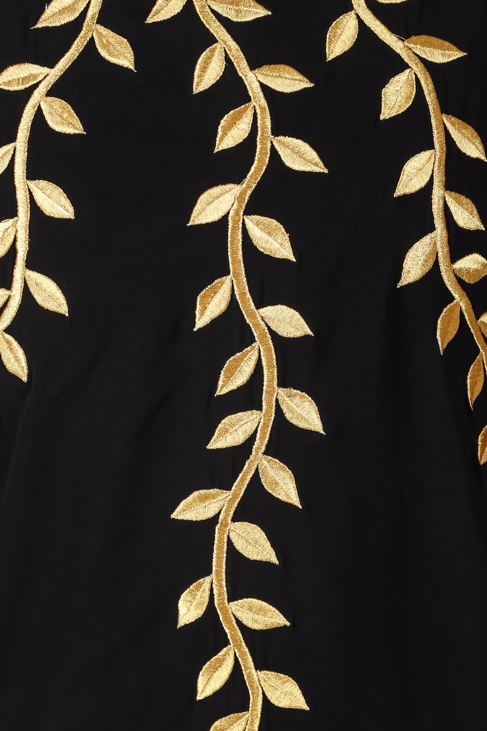 Multi Leaf Stems Gold Embroidered Kaftan