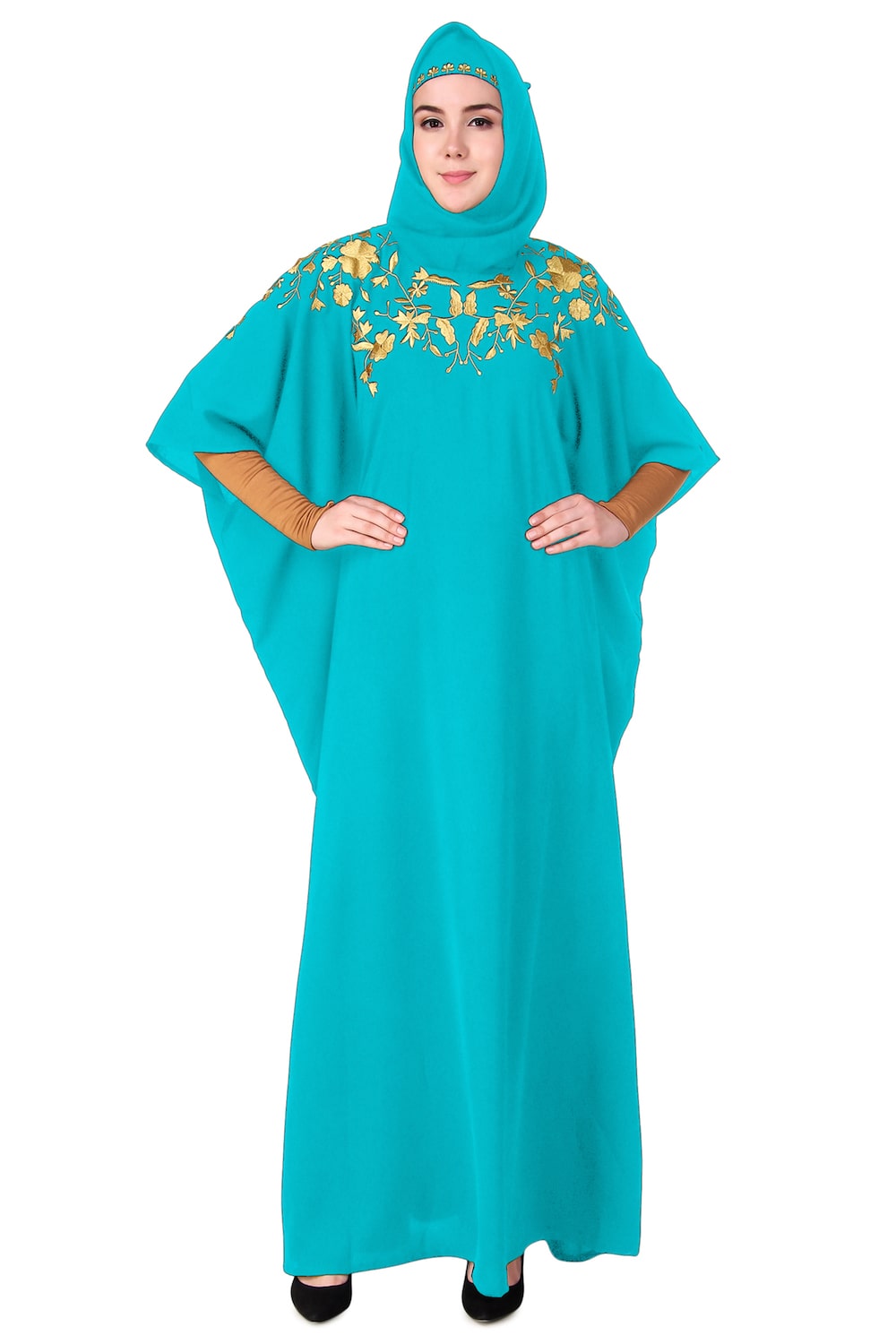 Beautiful Hand Embroidered Floral Kaftan